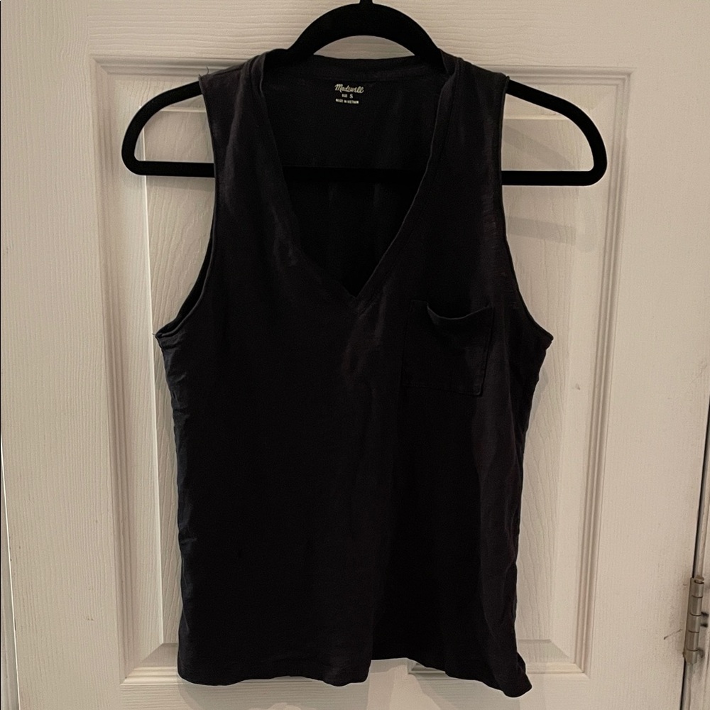 Madewell Black V-Neck Tank Top